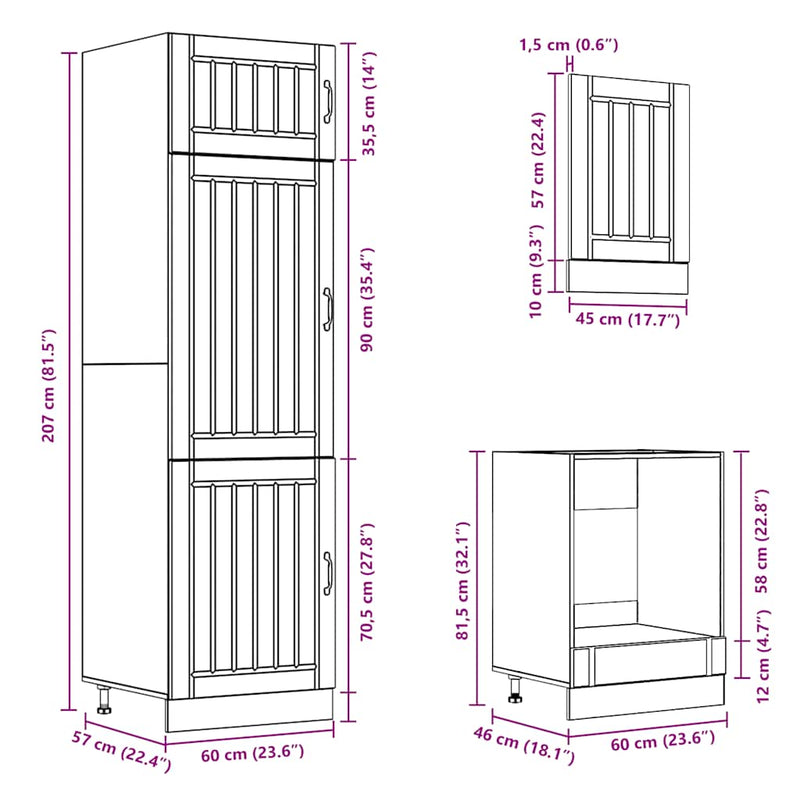 7 Piece Kitchen Cabinet Set Lucca White Engineered Wood
