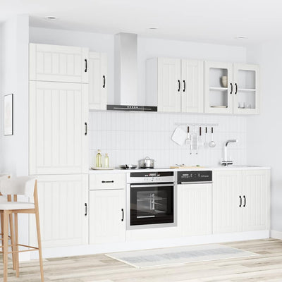 8 Piece Kitchen Cabinet Set Lucca White Engineered Wood