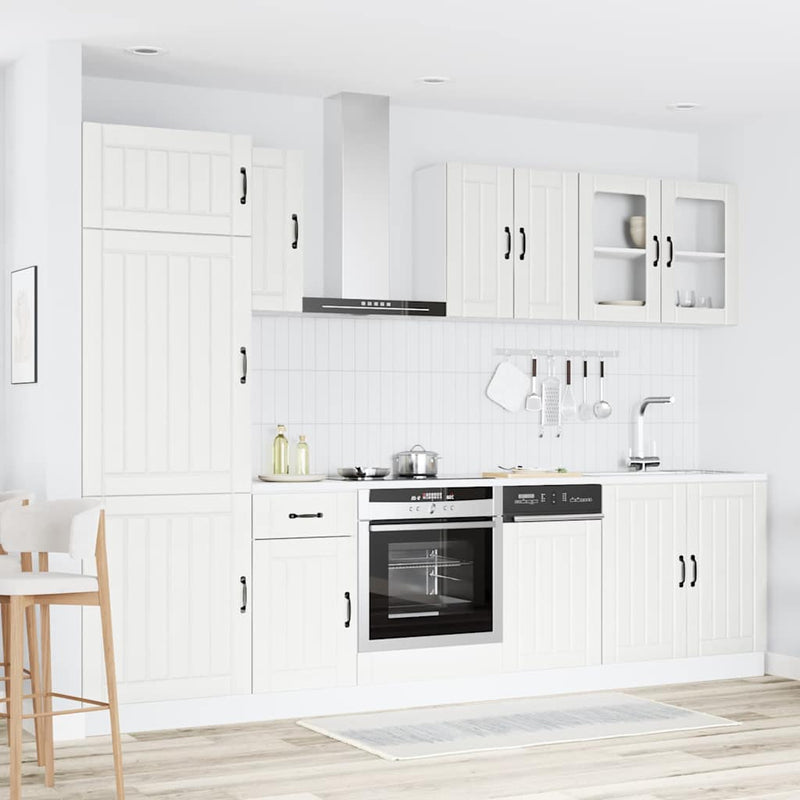 8 Piece Kitchen Cabinet Set Lucca White Engineered Wood