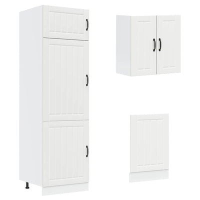 8 Piece Kitchen Cabinet Set Lucca White Engineered Wood
