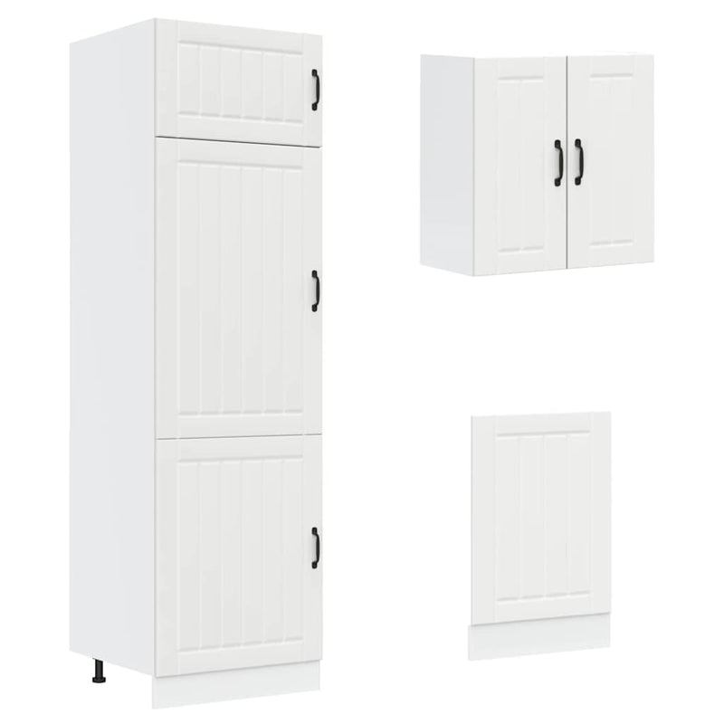 8 Piece Kitchen Cabinet Set Lucca White Engineered Wood