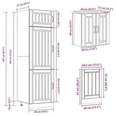 8 Piece Kitchen Cabinet Set Lucca White Engineered Wood