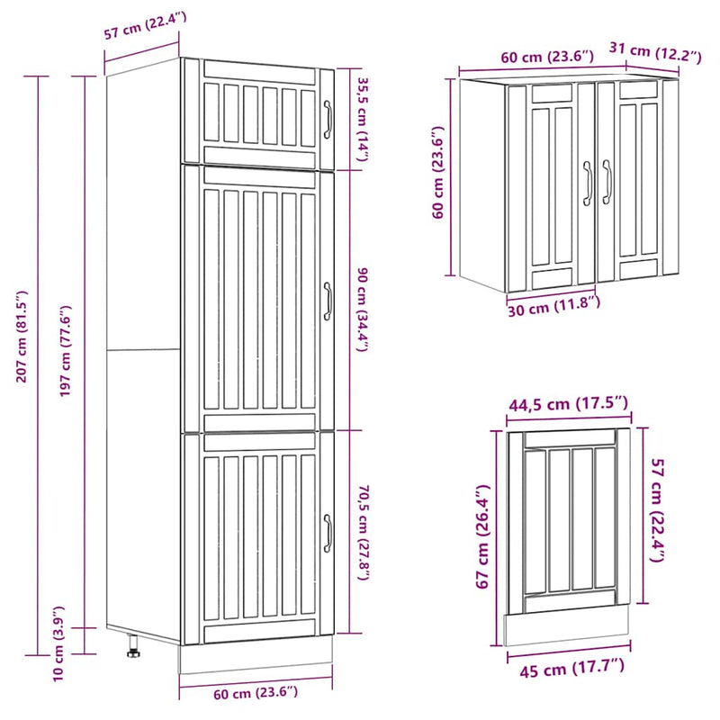 8 Piece Kitchen Cabinet Set Lucca White Engineered Wood