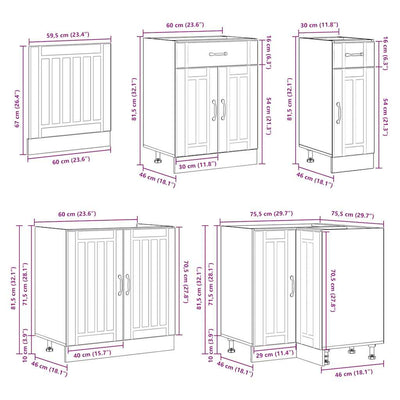 11 Piece Kitchen Cabinet Set Lucca White Engineered Wood