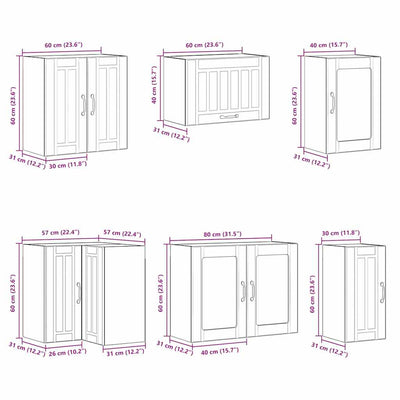 11 Piece Kitchen Cabinet Set Lucca White Engineered Wood