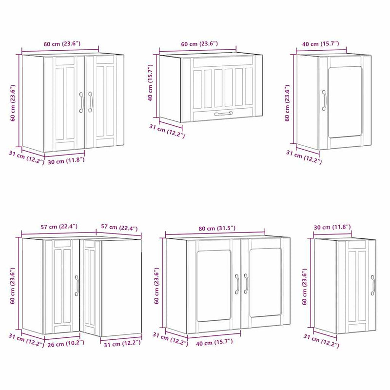 11 Piece Kitchen Cabinet Set Lucca White Engineered Wood