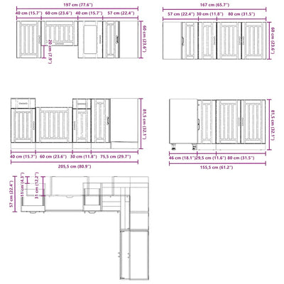 11 Piece Kitchen Cabinet Set Lucca White Engineered Wood