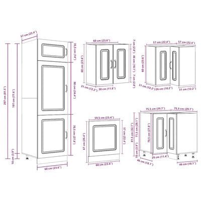 14 Piece Kitchen Cabinet Set Kalmar White Engineered Wood