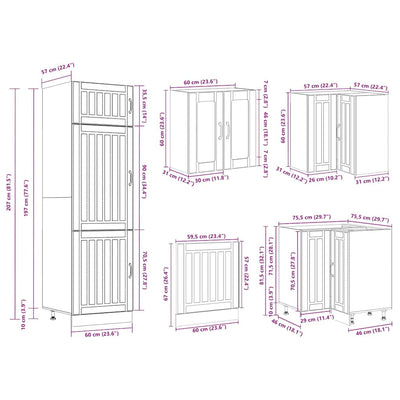 14 Piece Kitchen Cabinet Set Lucca White Engineered Wood
