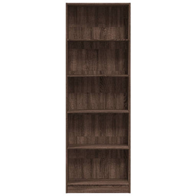 Bookcase Brown Oak 60x24x176 cm Engineered Wood