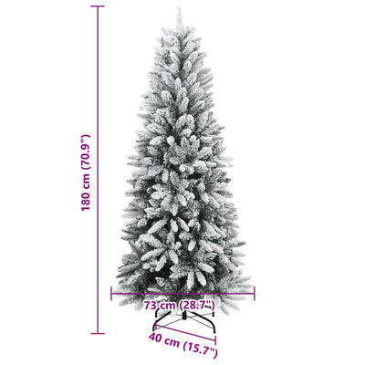 Artificial Christmas Tree 300 LEDs and Flocked Snow 180 cm