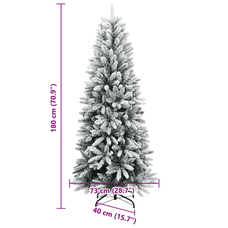 Artificial Christmas Tree 300 LEDs and Flocked Snow 180 cm