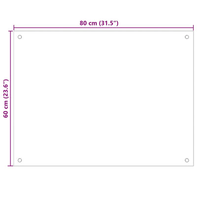 Kitchen Backsplashes 2 pcs Transparent 80x60 cm Tempered Glass
