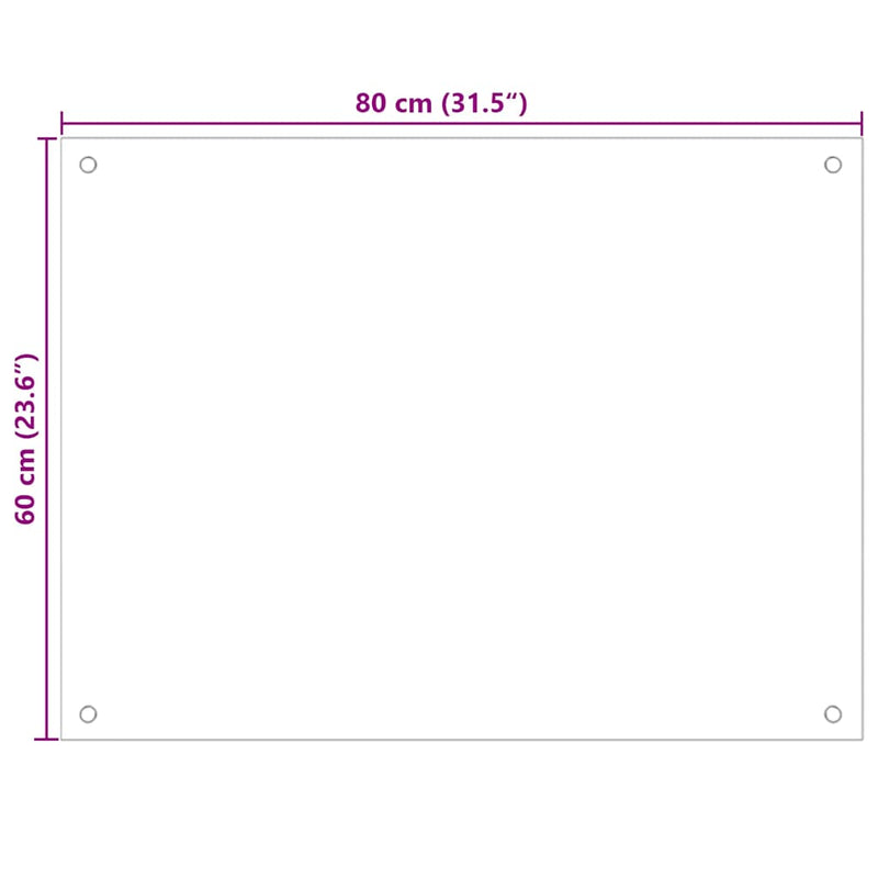 Kitchen Backsplashes 2 pcs Transparent 80x60 cm Tempered Glass