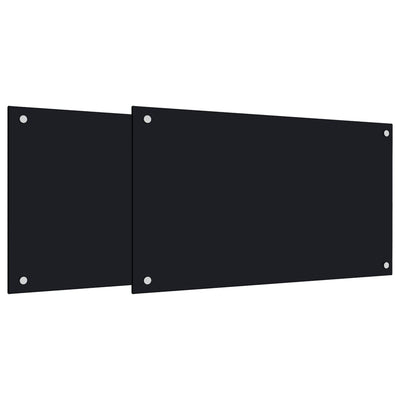 Kitchen Backsplashes 2 pcs Black 70x50 cm Tempered Glass