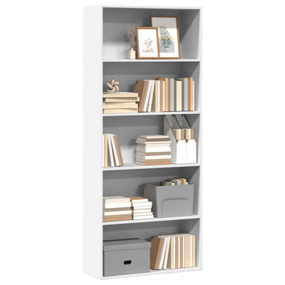 Book Cabinet White 80x30x189 cm Engineered Wood