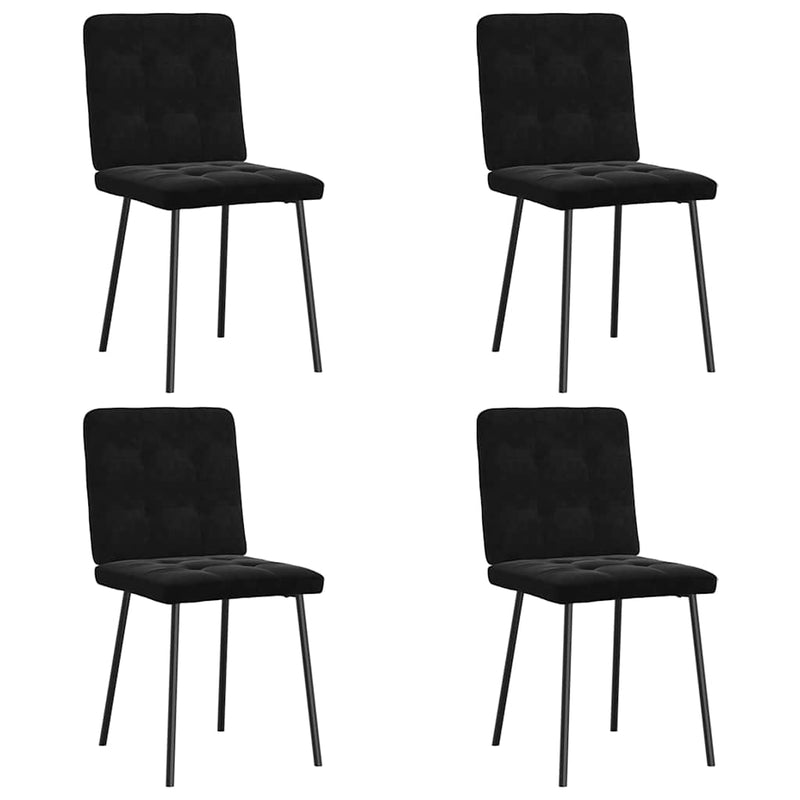 Dining Chairs 4 pcs Black Velvet