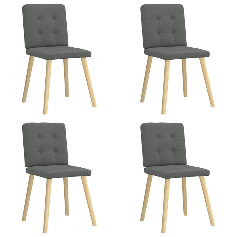 Dining Chairs 4 pcs Dark Grey Fabric