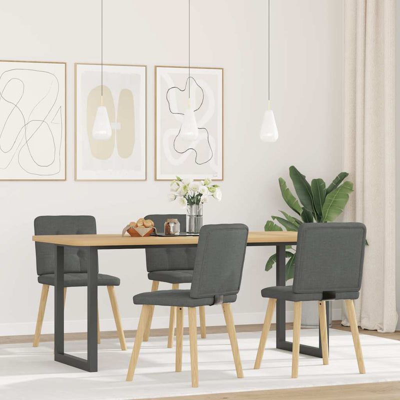 Dining Chairs 4 pcs Dark Grey Fabric