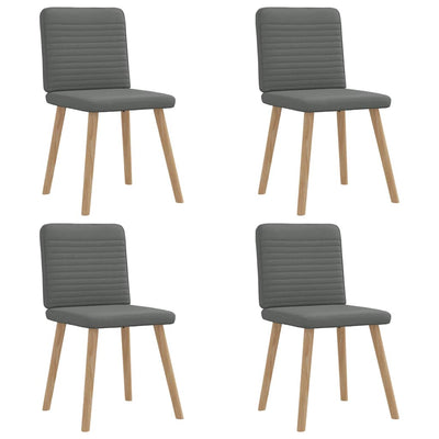 Dining Chairs 4 pcs Dark Grey Fabric