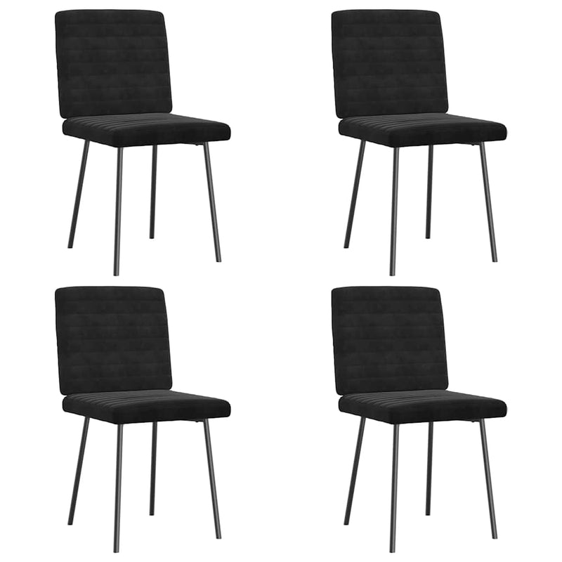 Dining Chairs 4 pcs Black Velvet