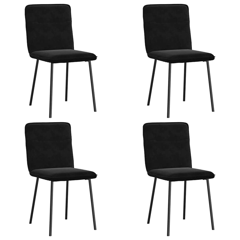 Dining Chairs 4 pcs Black Velvet