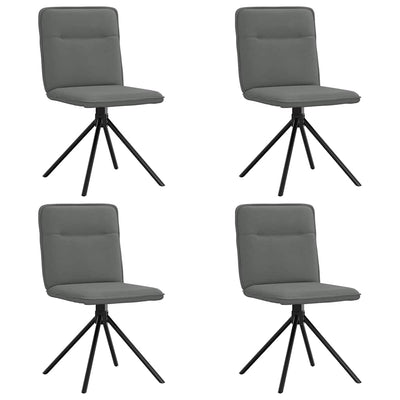 Dining Chairs 4 pcs Dark Grey Fabric