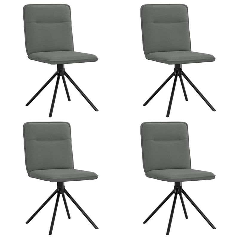 Dining Chairs 4 pcs Dark Grey Fabric