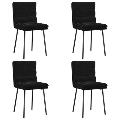 Dining Chairs 4 pcs Black Velvet