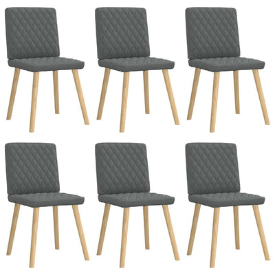 Dining Chairs 6 pcs Dark Grey Fabric