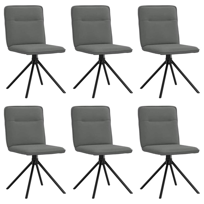 Dining Chairs 6 pcs Dark Grey Fabric