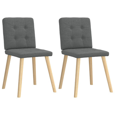 Dining Chairs 2 pcs Dark Grey Fabric