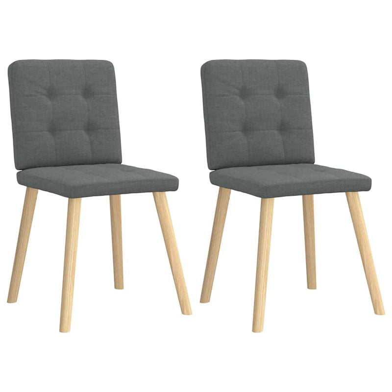 Dining Chairs 2 pcs Dark Grey Fabric