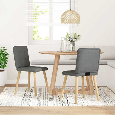 Dining Chairs 2 pcs Dark Grey Fabric