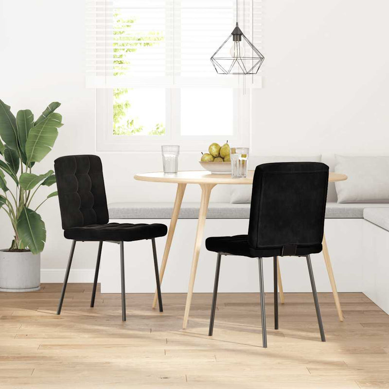 Dining Chairs 2 pcs Black Velvet