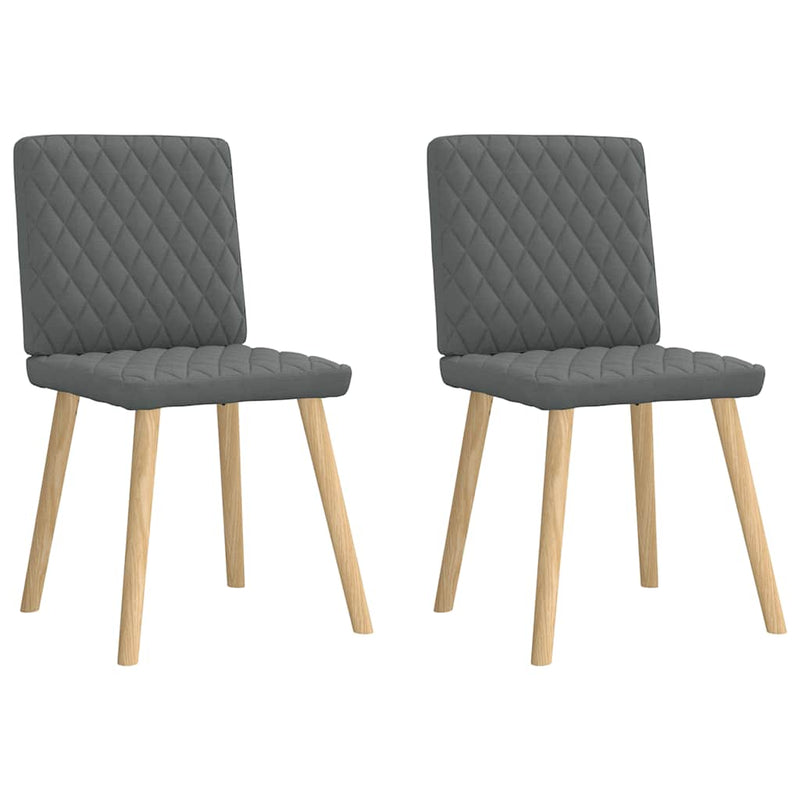 Dining Chairs 2 pcs Dark Grey Fabric