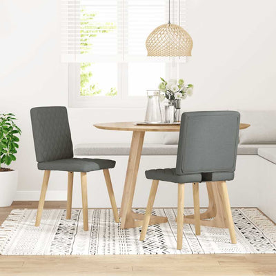 Dining Chairs 2 pcs Dark Grey Fabric