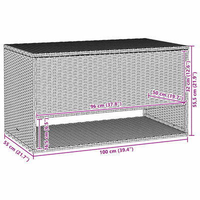 Outdoor Cushion Box Black 100x55x55.5 cm Poly Rattan