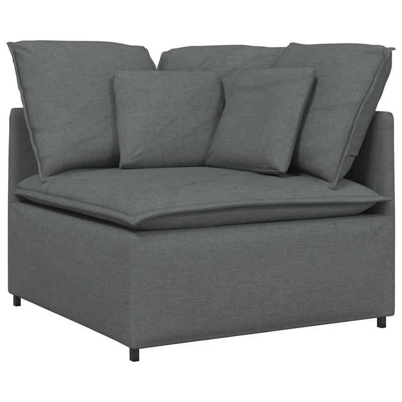 Modular Sofa Corner Module with Cushions Dark Grey 100 cm