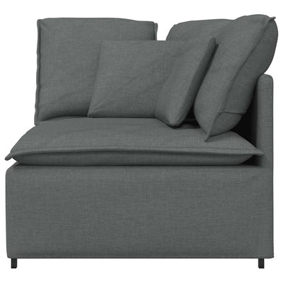 Modular Sofa Corner Module with Cushions Dark Grey 100 cm