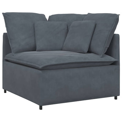 Modular Sofa Corner Module with Cushions Dark Grey 100 cm