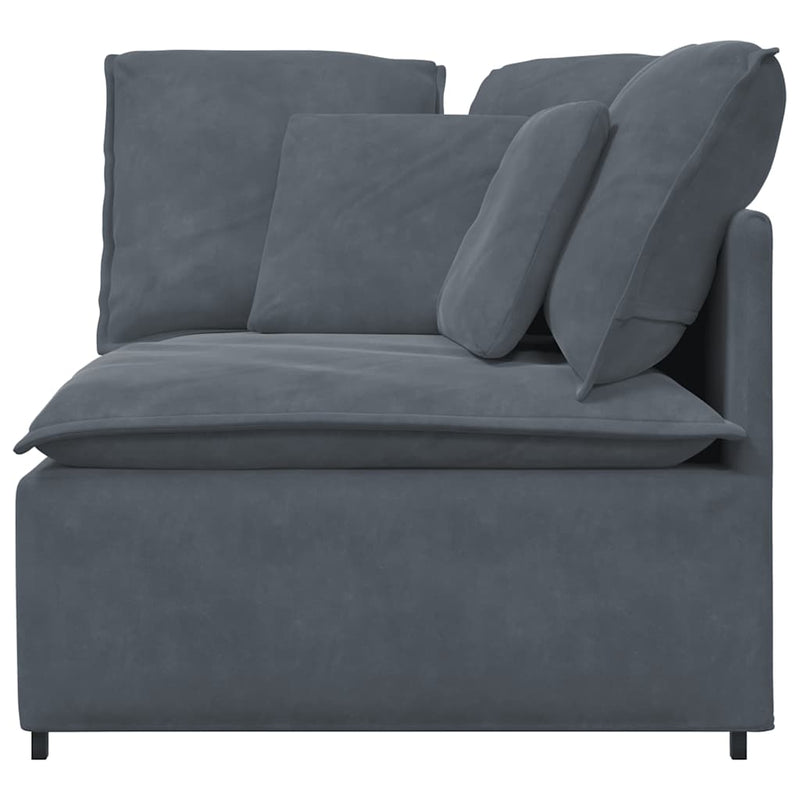 Modular Sofa Corner Module with Cushions Dark Grey 100 cm