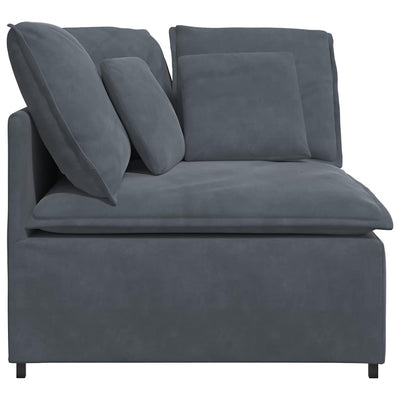 Modular Sofa Corner Module with Cushions Dark Grey 100 cm