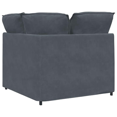 Modular Sofa Corner Module with Cushions Dark Grey 100 cm