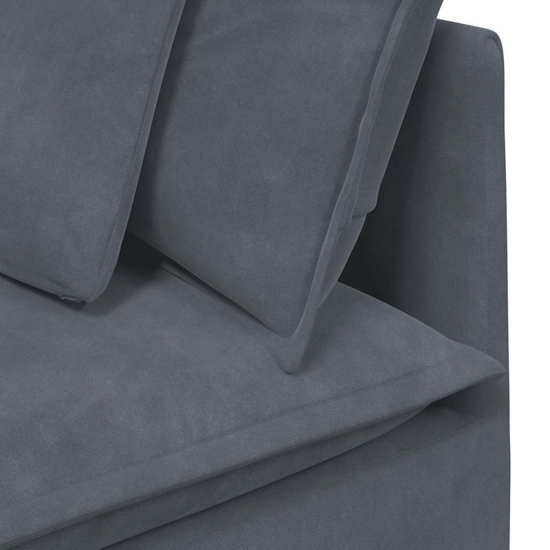 Modular Sofa Corner Module with Cushions Dark Grey 100 cm