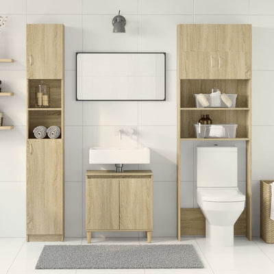 Bathroom Furniture Set 2 pcs Sonoma Oak Engineered Wood