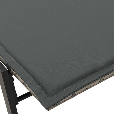 Sun Lounger with Cushion Grey Poly Rattan