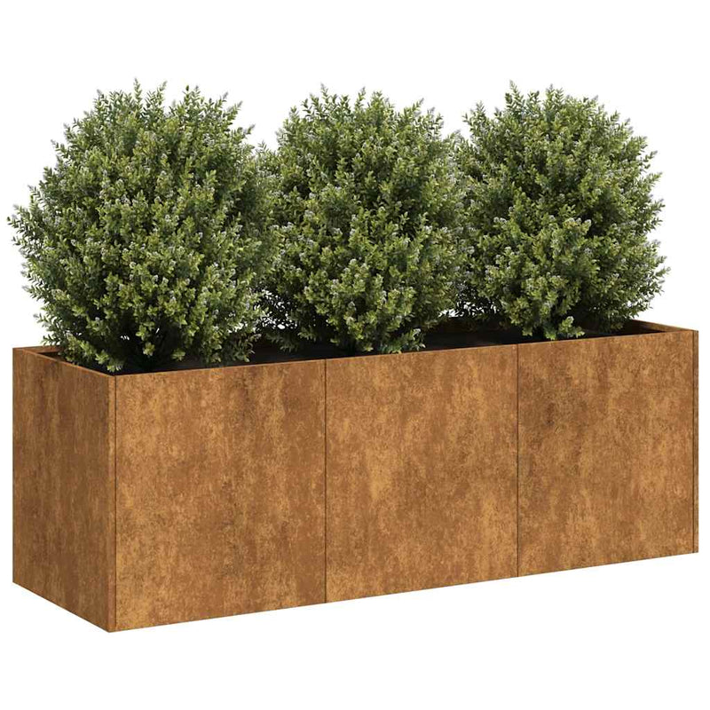 Planter Rusty 120x40x40 cm Weathering Steel