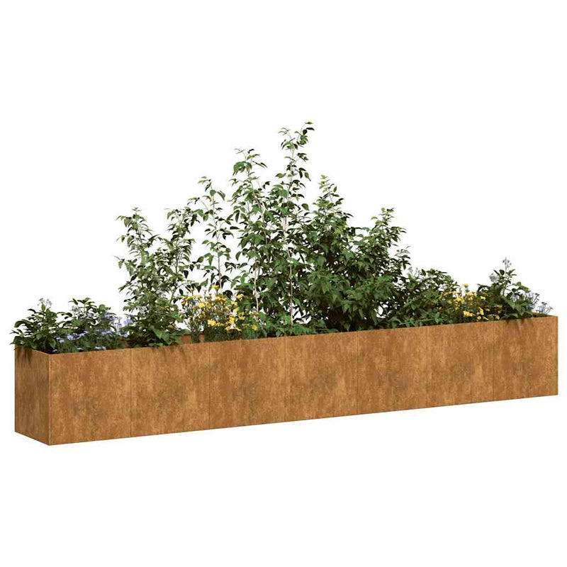 Planter Rusty 280x40x40 cm Weathering Steel