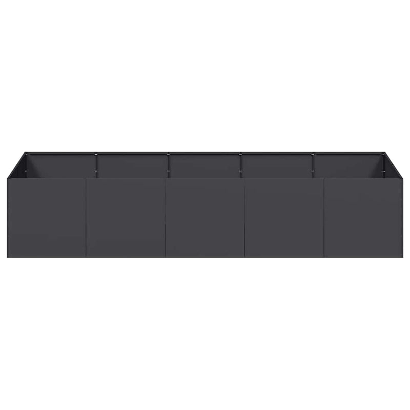 Planter Black 200x80x40 cm Steel